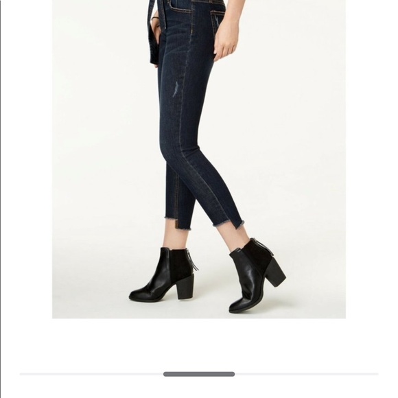 Tinseltown Juniors' Step-Hem Skinny Jeans Indigo Sz: 3/27 - Picture 5 of 9